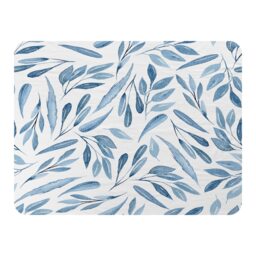 Watercolour Blue Branches With Leaves Blanket Multi