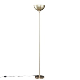 ValueLights Forseti Brushed Gold Floor Lamp and Bulb