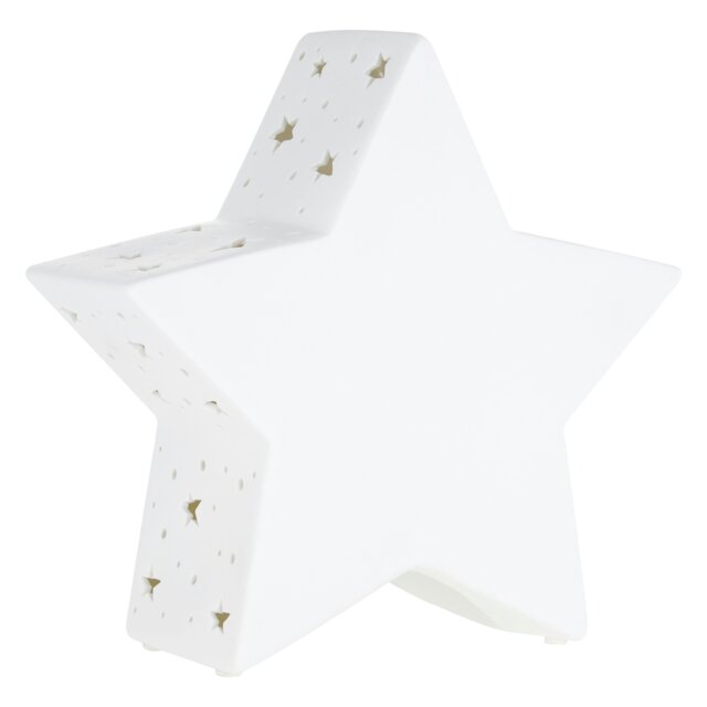 Interiors by Premier Kids Star Night Light, Playful Yellow Ceramic Star With Warm Gentle Glow, Provides Reassuring Light