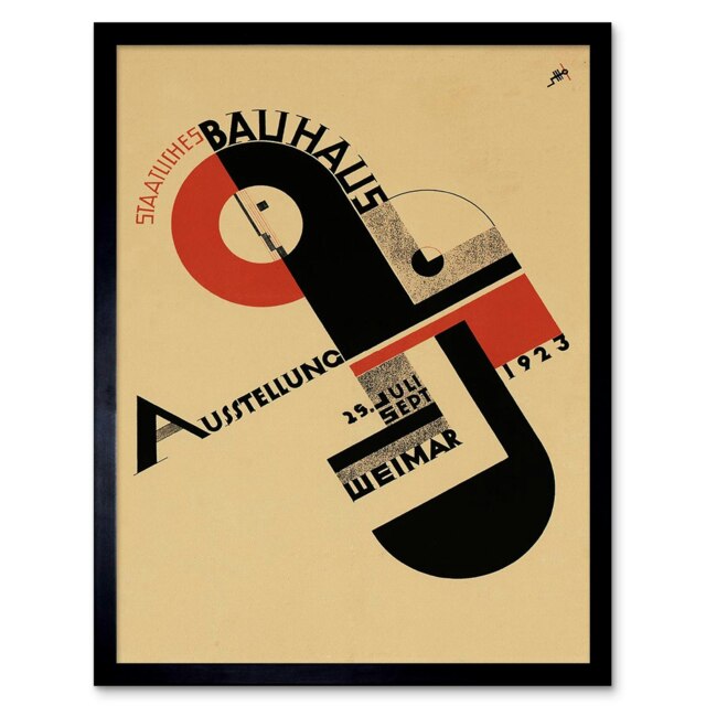Exhibition Bauhaus Weimar Icon Germany Vintage Retro Framed Wall Art Print