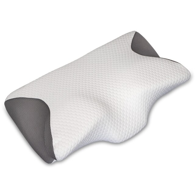 Aamira Luxury Orthopedic Memory Foam Cervical Neck Support Pillow 64×42×12.5 cm White White 64×42×12.5 cm 1