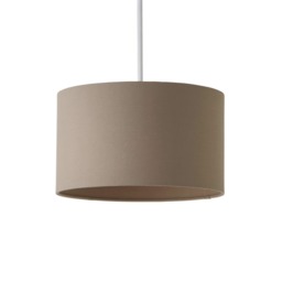 ValueLights Reni Taupe Fabric Drum Ceiling Lamp Shade (D)25cm Cream