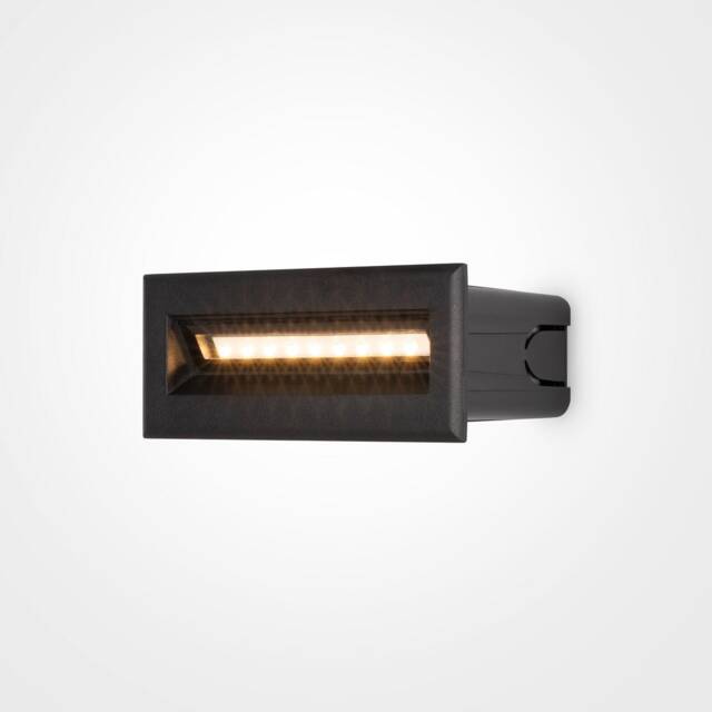 Maytoni Bosca Outdoor Recessed Wall Lamp Black, 13.7cm, 3000K IP65