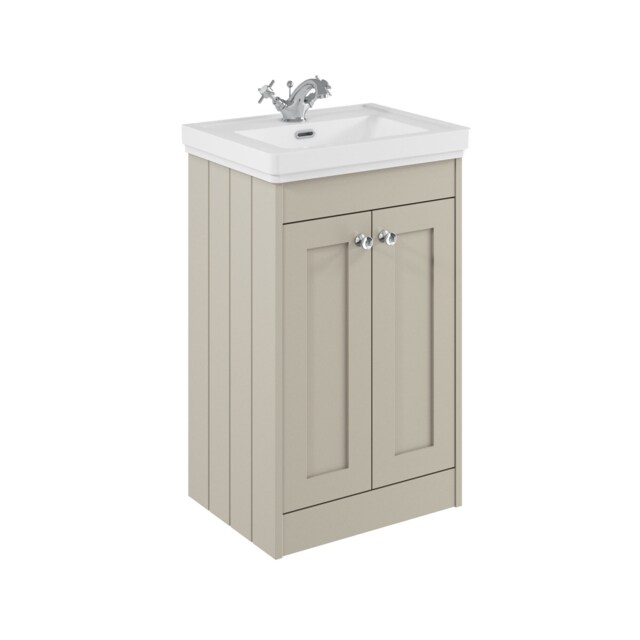 Balterley Floor Standing 2 Door Unit with Classic Basin 1 Tap Hole Grey 800 x 500 x 390mm