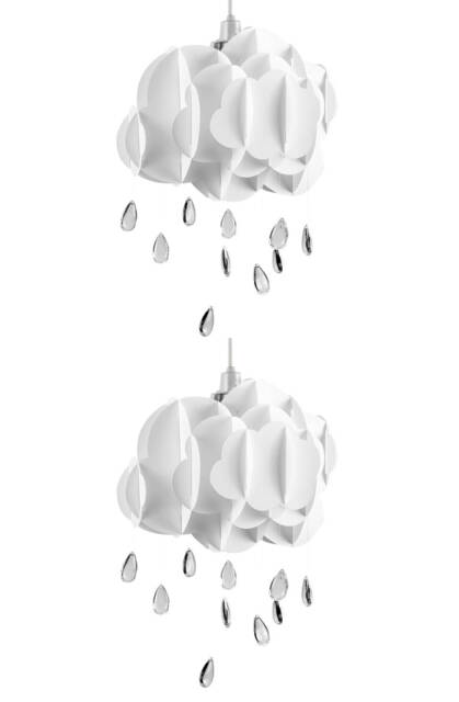 ValueLights Pair Children's Cloud Rain Drop Ceiling Shades