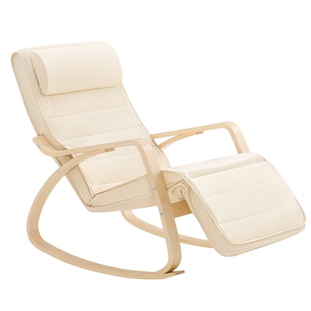 SoBuy FST16-W,Reclining Rocking Chair for Living Room with Cushion