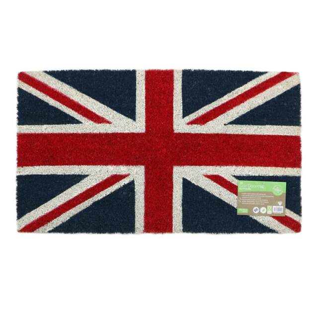 JVL Latex Backed Coir Doormat 40x70cm, Union Flag