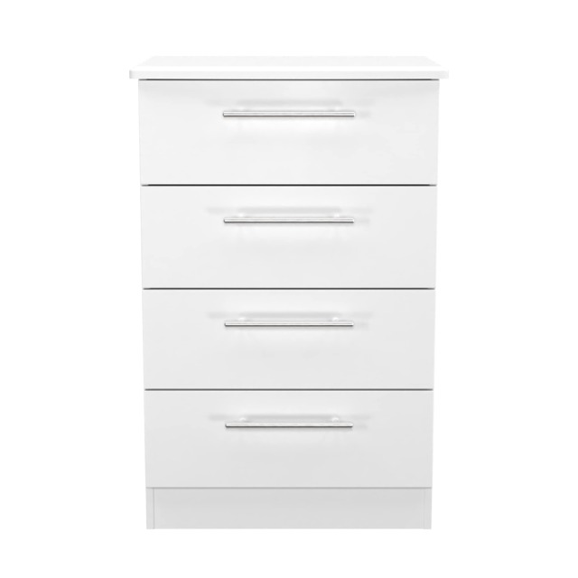 Carlton 4 Drawer Midi Chest of Drawers in Porcelain Matt (Ready Assembled) White Porcelain Matt