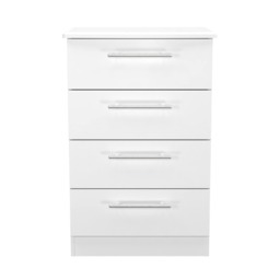 Carlton 4 Drawer Midi Chest of Drawers in Porcelain Matt (Ready Assembled) White Porcelain Matt