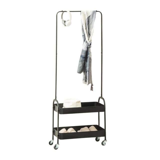 Entryway Hall Tree Coat Rack Stand With Shoe Storage and Clothes Rail