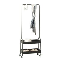 Entryway Hall Tree Coat Rack Stand With Shoe Storage and Clothes Rail