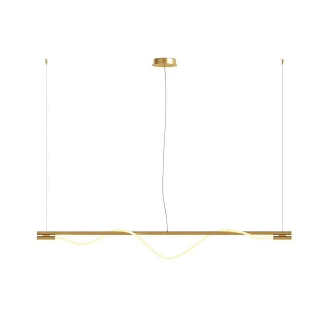 Maytoni Tau Modern Bar Pendant Ceiling Light Gold, 180cm Integrated LED 3000K