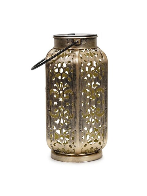 ValueLights Solar Lantern Matte Copper Lantern with Copper Oval Shade and Integrated Bulb