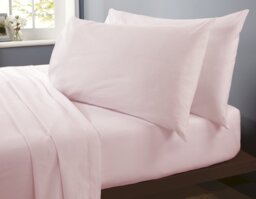 Flannelette Housewife pillowcase Pair (75x50 cm) Pink Standard