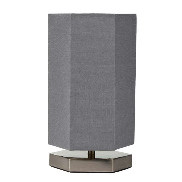 BHS Glow Kid's LED Hexagon Table Lamp, Grey