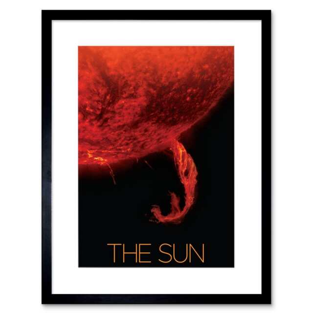 "NASA Our Solar System Sun Coronal Ejection Solar Filament 9x7"" Black Framed Wall Art Print"