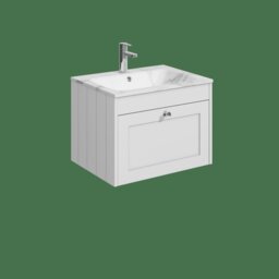 Balterley Wall Hung 1 Drawer Unit with Stone Basin 1 Tap Hole White 431 x 600 x 453mm