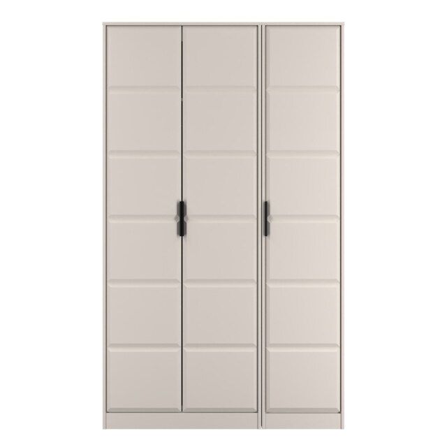 Seattle Tall Triple Wardrobe in Kashmir Matt (Ready Assembled) Cream Kashmir Matt