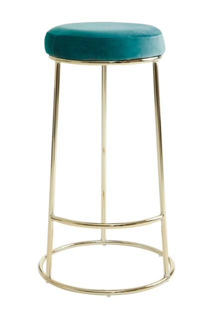 Interiors by Premier Manhattan Green Velvet Tall Bar Stool