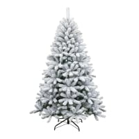 4Ft Yukon Pine Artificial Green Christmas Tree Snow Flocked 230 Tips Branches Snowy Bushy Home Decorations