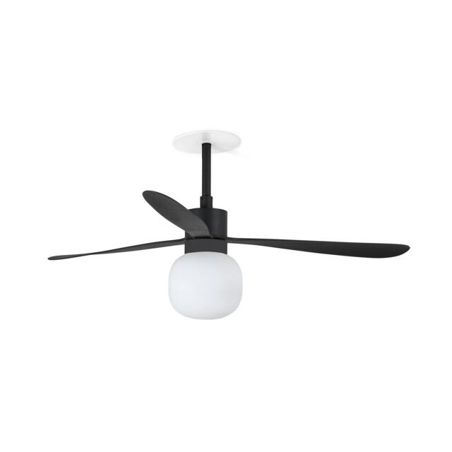 Amelia Recessed 132cm Ceiling Fan Matt Black 2700K