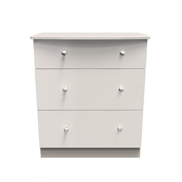Broadway 3 Drawer Deep Chest of Drawers in Kashmir Gloss (Ready Assembled) Cream Kashmir Gloss