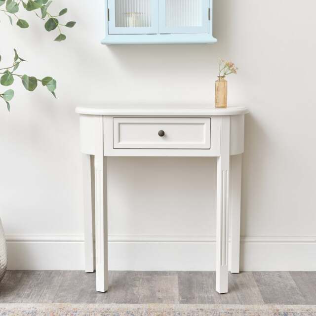 Ivory Half Moon Table - Daventry Ivory Range