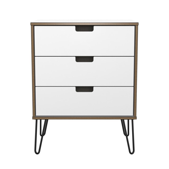 Taiwan 3 Drawer Midi Chest of Drawers in White Matt (Ready Assembled) White White Matt