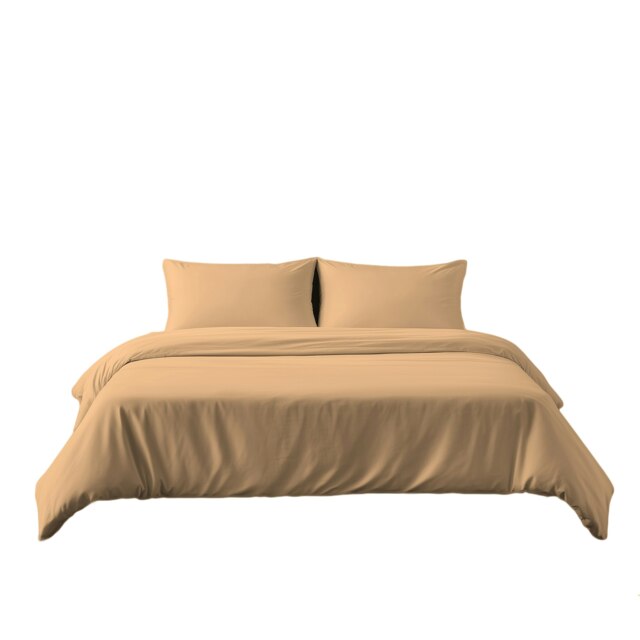 Microfibre Soft Touch Duvet Cover And Pillowcase/s Set Bed Linen Brown Brown Latte Super King