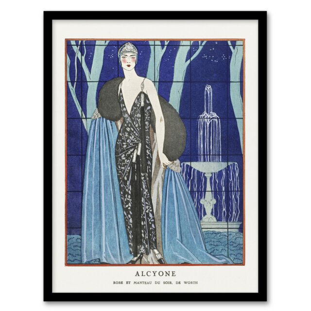 "Alcyone Fashion Worth Advert Barbier Vintage Framed Wall Art Print 12X16"""