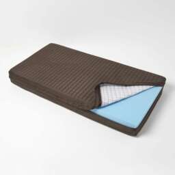 Homescapes Brown Quilted Polyester 2 Seater Orthopaedic Booster Cushion Cover Brown Brown 100 x 50 x 10 cm