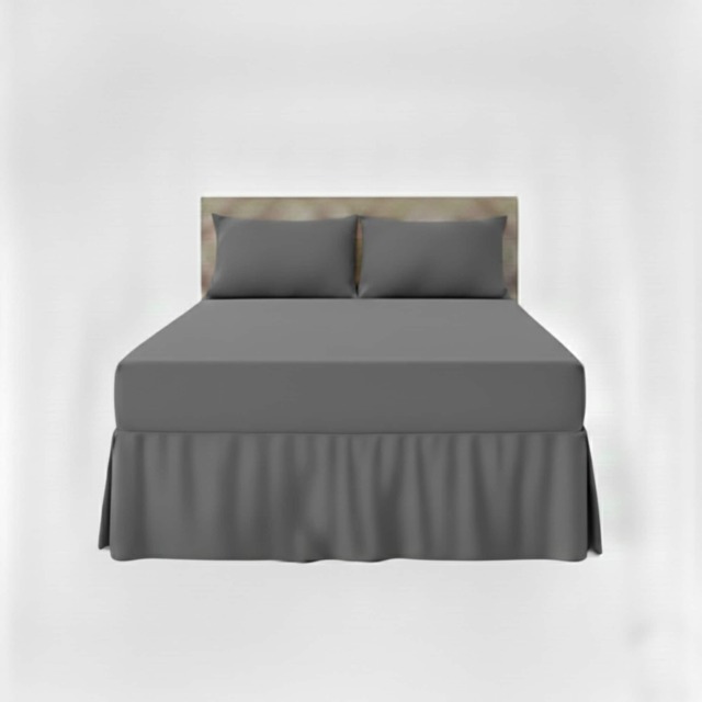 Fitted Valance Bed Sheet Polycotton Mattress Cover And Frill Easy Care Grey King