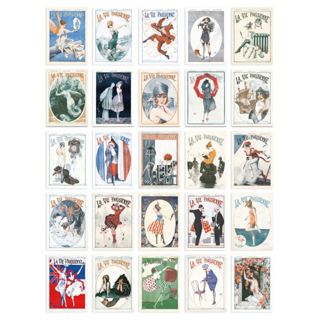 French Music Theatre Aesthetic La Vie Parisienne Art A6 Set of 50 Unframed Prints Multi