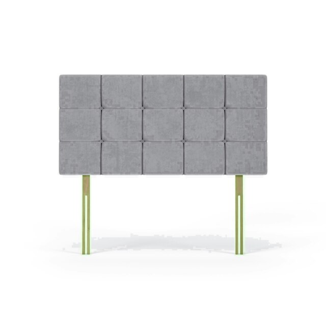 Pearl Seal Grey Naples Velvet Headboard Small Double Multi