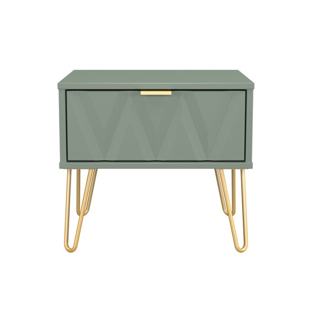 Dallas 1 Drawer Bedside Table in Reed Green (Ready Assembled) Green Reed Green