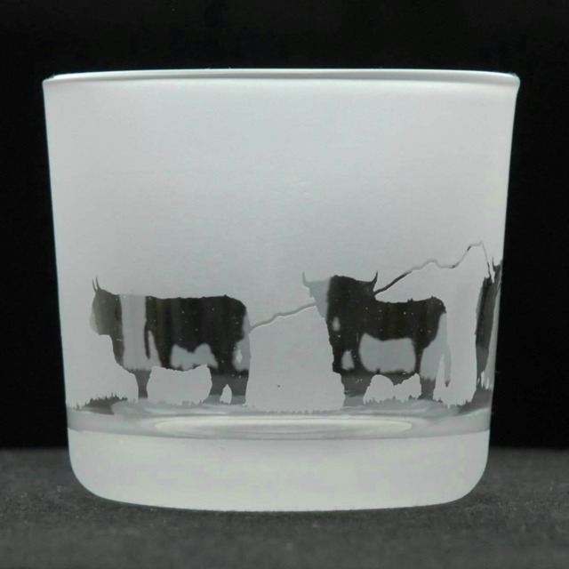 Animo Glass Engraved Votive Tealight Holder Highland