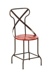 Orsina Red Metal Chair, Exquisite Metal Dining Chair, Relaxing Footrest Metal Dining Chair
