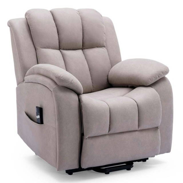 Brookline Electric Technology Fabric Single Motor Rise Recliner Chair (Pumice)