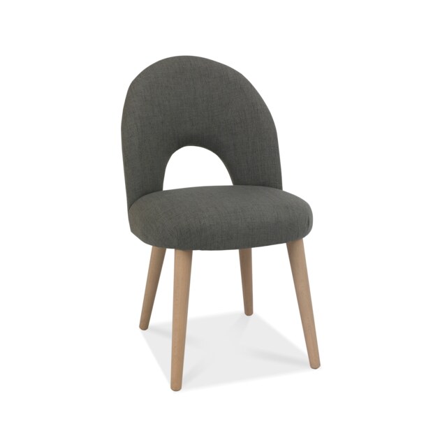 Bentley Designs - Dansk - Scandi Oak Chair in Cold Steel Fabric (Pair)