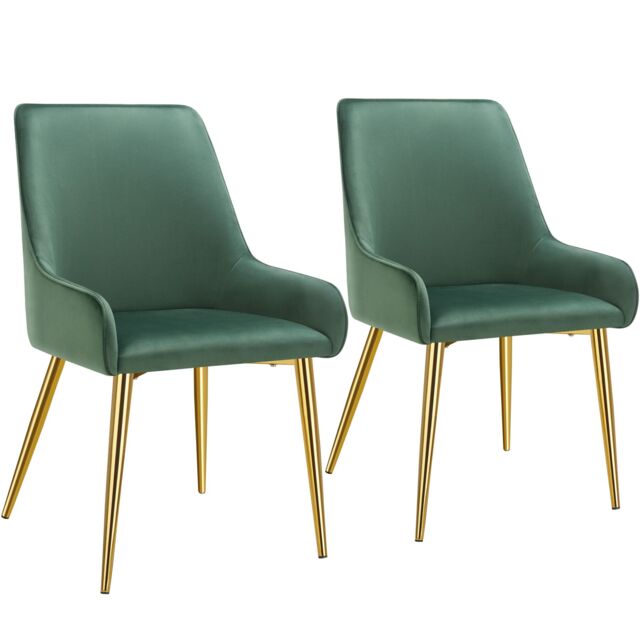 Dining Chair Avane - velvet look, padded armchair, high backrest and armrests Green green 2