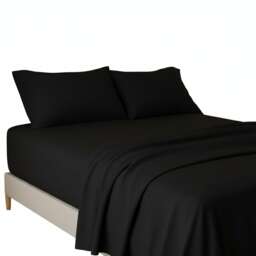 Flannelette Flat Sheet Soft Brushed Cotton Bedding for Warmth Comfort Black Single
