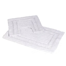 Showerdrape Pinnacle White 2 Piece 100% Cotton Bath Mat Set White White 1