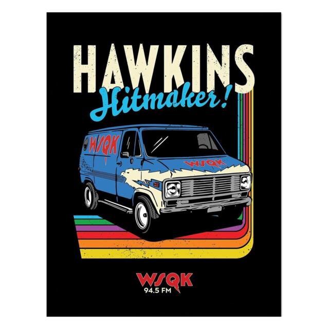Stranger Things Hawkins Hitmakers Framed Art Print Black Black/Multicoloured 40cm x 30cm 1