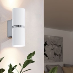 EGLO Passa LED Chrome and White Modern Minimalist Wall Light