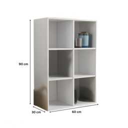Storage Cube 6 Shelf Bookcase Wooden Display Unit Organiser Furniture White