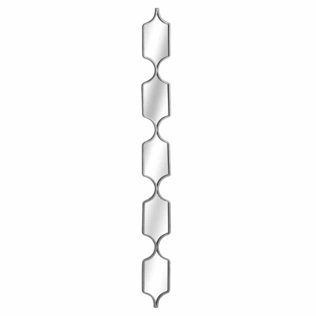 Square Decorative Hanging Collage Mirror - Metal - Glass - L2 x W14 x H145 cm - Silver Silver