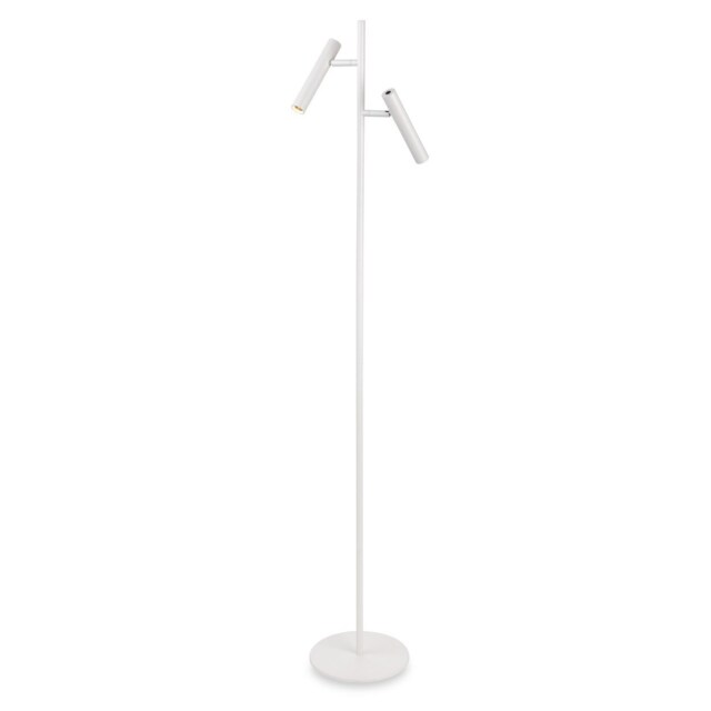 Aspen Floor Lamp White 2x6w LED 708lm 2700K Push Button Dimmer