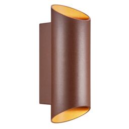 Nordlux Nico Outdoor Wall Light Brown Aluminium Solar GU10 Sensor Weatherproof - Mains Powered, IP54 Brown Rust