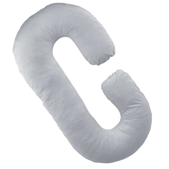Aamira Pregnancy Maternity Pillow, 140x65x20cm C Shaped Memory Foam Silver Light Grey 140x65x20cm Silver Light Grey 1