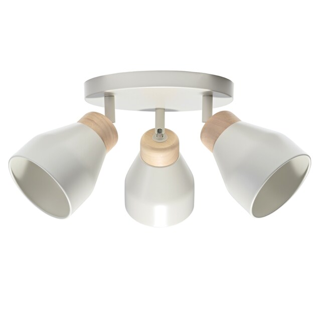 Contemporary Scandinavian Designed Triple Spot Ceiling Light in Muted Dove Grey Grey Grey 1